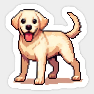 Cute golden labrador retriever as pixel art style illustration Sticker